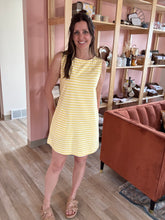 Load image into Gallery viewer, banana stripe sleeveless dress