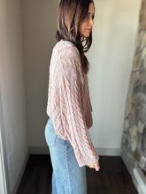Load image into Gallery viewer, pink lightweight cable cardigan