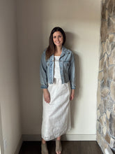 Load image into Gallery viewer, white eyelet midi skirt