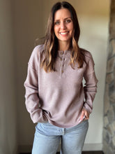 Load image into Gallery viewer, mauve waffle henley