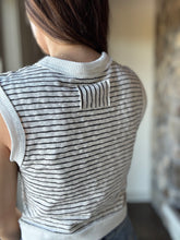 Load image into Gallery viewer, black + white stripe sleeveless top