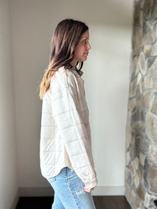 soft cream quilted jacket