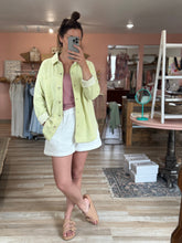Load image into Gallery viewer, lime knit shirt jacket
