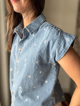 Load image into Gallery viewer, chambray embroidered button down | S-3XL