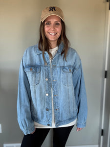 oversized light boyfriend denim jacket