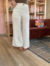 Load image into Gallery viewer, white+stone stripe linen beachy pant