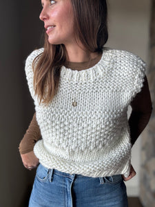 isla ivory chunky knit vest