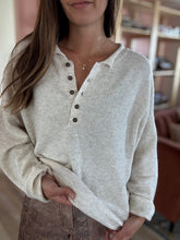Load image into Gallery viewer, boyfriend oversized henley sweater