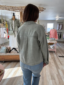 vintage wash sage twill jacket