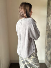 Load image into Gallery viewer, charcoal fuzzy long sleeve top