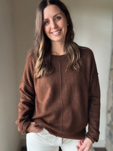 Load image into Gallery viewer, brown crew neck sweater