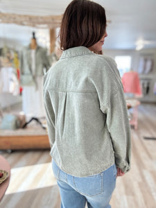 vintage wash sage twill jacket