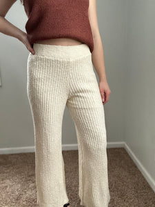 natural sweater knit ribbed pant