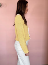 Load image into Gallery viewer, butter yellow color-block button cardigan
