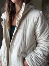 Load image into Gallery viewer, ecru midi hooded jacket