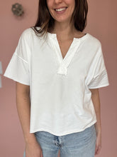 Load image into Gallery viewer, white v-neck relaxed tee