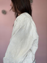Load image into Gallery viewer, ecru floral embroidered zip jacket