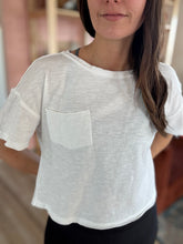 Load image into Gallery viewer, white cotton cropped tee