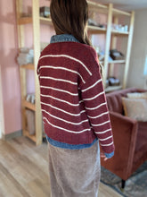 Load image into Gallery viewer, layered red stripe cardigan