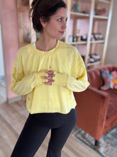 Load image into Gallery viewer, yellow criss-cross long sleeve tee