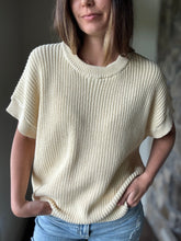 Load image into Gallery viewer, buttercream short sleeve relaxed sweater