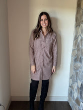 Load image into Gallery viewer, soft brown flannel button down dress and jacket