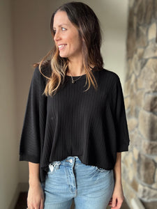 black off the grid ribbed top