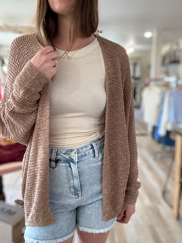 latte lightweight slouchy cardigan