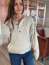 Load image into Gallery viewer, oat confetti henley sweater
