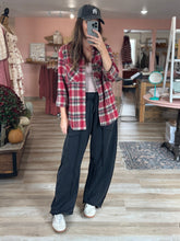 Load image into Gallery viewer, red plaid flannel shirt