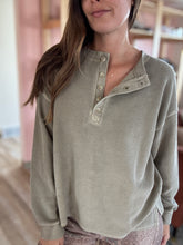 Load image into Gallery viewer, mocha corded henley
