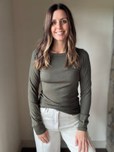 Load image into Gallery viewer, eucalyptus soft ribbed long sleeve top