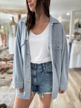 Load image into Gallery viewer, soft denim blue ribbed jacket