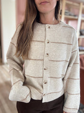 Load image into Gallery viewer, rory neutral stripe button cardigan
