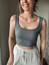 Load image into Gallery viewer, charcoal chevron seamless bralette tank