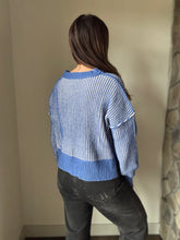 Load image into Gallery viewer, royal blue two-tone ribbed sweater