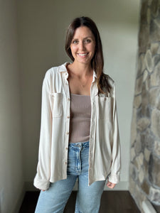 ultra soft ivory button down flannel
