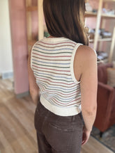 Load image into Gallery viewer, dusty pink + blue stripe knit top