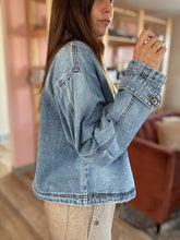 Load image into Gallery viewer, coffee run denim jacket