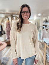 Load image into Gallery viewer, oatmeal ribbed long sleeve pullover