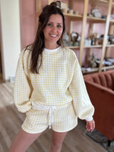 Load image into Gallery viewer, yellow gingham comfy shorts