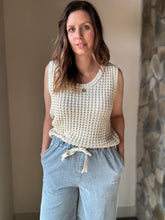 Load image into Gallery viewer, elsie sleeveless ivory waffle sweater