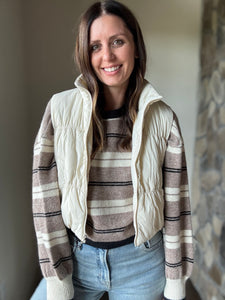 ivory puffer vest