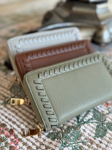 nora whipstitch zip-around wallet | 3 colors