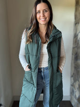 Load image into Gallery viewer, dark green long vest