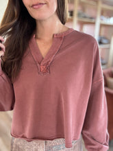 Load image into Gallery viewer, terracotta notched pullover