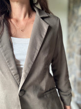 Load image into Gallery viewer, olive brown ruched blazer