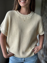 Load image into Gallery viewer, buttercream short sleeve relaxed sweater