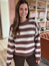 Load image into Gallery viewer, brown + pink montgomery sweater
