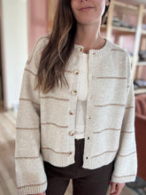 Load image into Gallery viewer, rory neutral stripe button cardigan